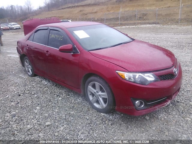 4T1BF1FKXEU831605 - 2014 TOYOTA CAMRY L/SE/LE/XLE RED photo 1