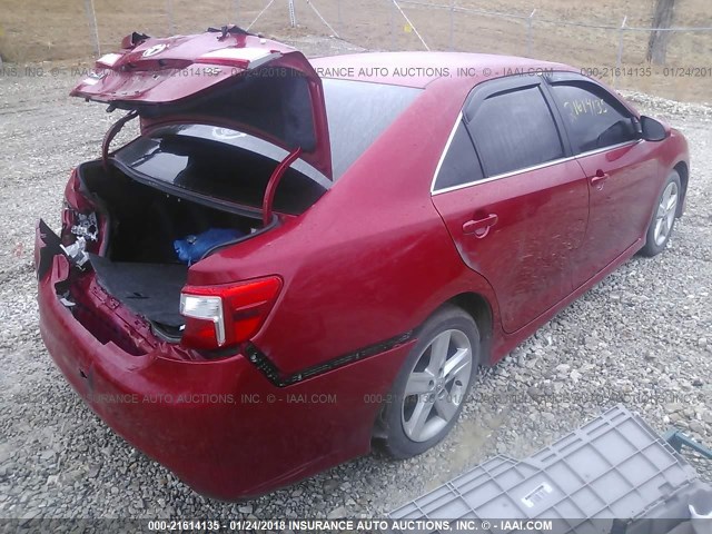 4T1BF1FKXEU831605 - 2014 TOYOTA CAMRY L/SE/LE/XLE 红色 照片 4