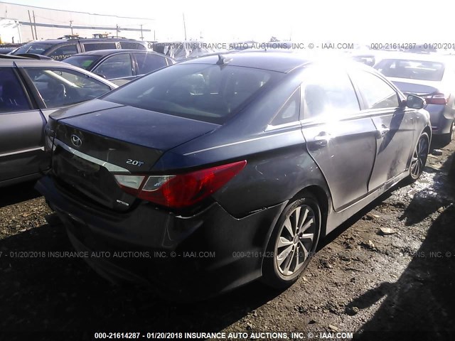 5NPEC4AB2EH894520 - 2014 HYUNDAI SONATA SE/LIMITED Dark Blue photo 4