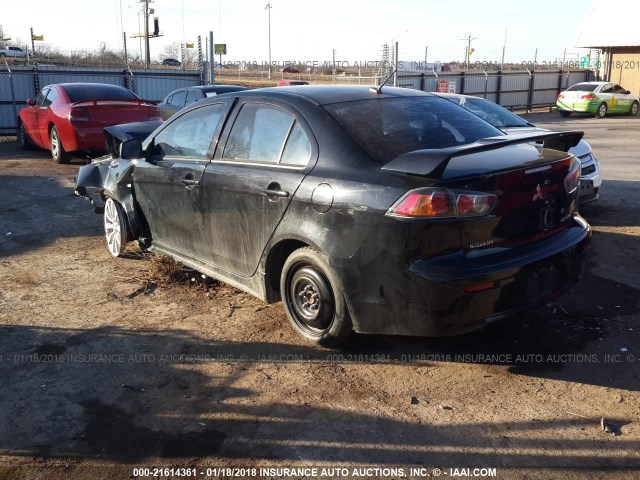 JA32U8FW5AU002388 - 2010 MITSUBISHI LANCER GTS BLACK photo 3