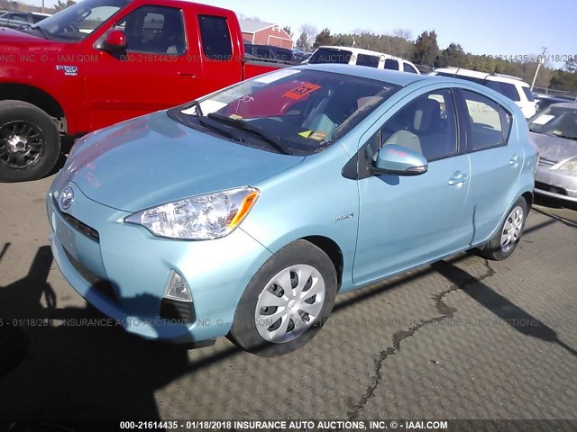 JTDKDTB39D1052278 - 2013 TOYOTA PRIUS C BLUE photo 2