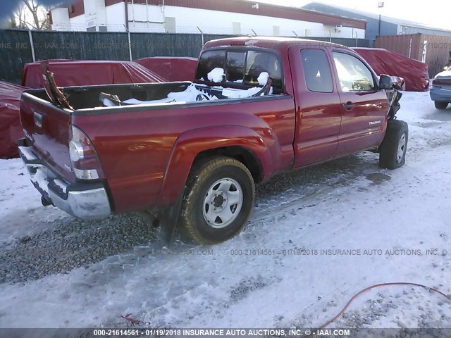 5TEUX42N09Z652188 - 2009 TOYOTA TACOMA ACCESS CAB RED photo 4