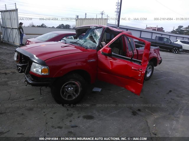1FTYR44E69PA32722 - 2009 FORD RANGER SUPER CAB RED photo 2