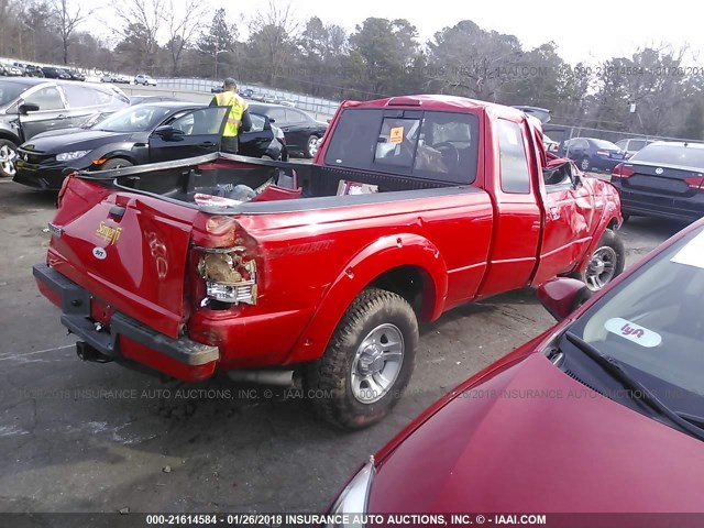1FTYR44E69PA32722 - 2009 FORD RANGER SUPER CAB RED photo 4
