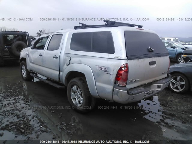 5TELU42N96Z309573 - 2006 TOYOTA TACOMA DOUBLE CAB ვერცხლისფერი ფოტო 3