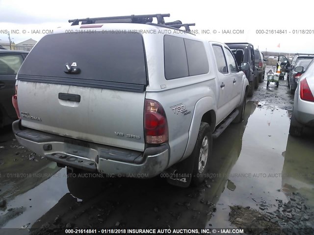 5TELU42N96Z309573 - 2006 TOYOTA TACOMA DOUBLE CAB ვერცხლისფერი ფოტო 4