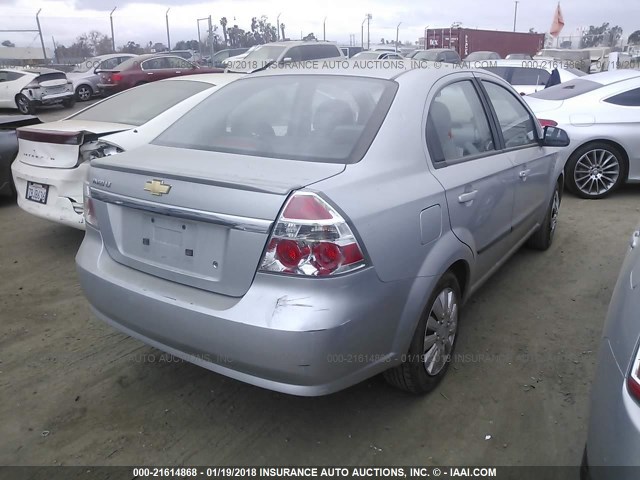 KL1TG5DE6AB044531 - 2010 CHEVROLET AVEO LT SILVER photo 4