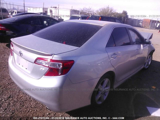 4T1BF1FKXCU098601 - 2012 TOYOTA CAMRY SE/LE/XLE SILVER photo 4