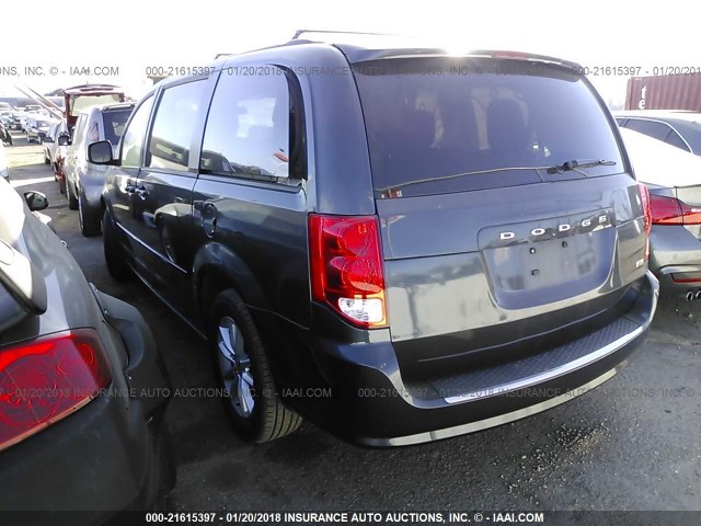 2C4RDGCGXDR717160 - 2013 DODGE GRAND CARAVAN SXT GRAY photo 3