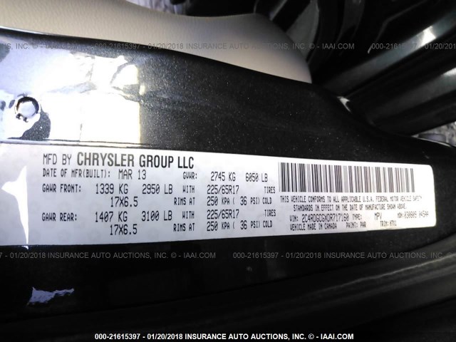 2C4RDGCGXDR717160 - 2013 DODGE GRAND CARAVAN SXT GRAY photo 9