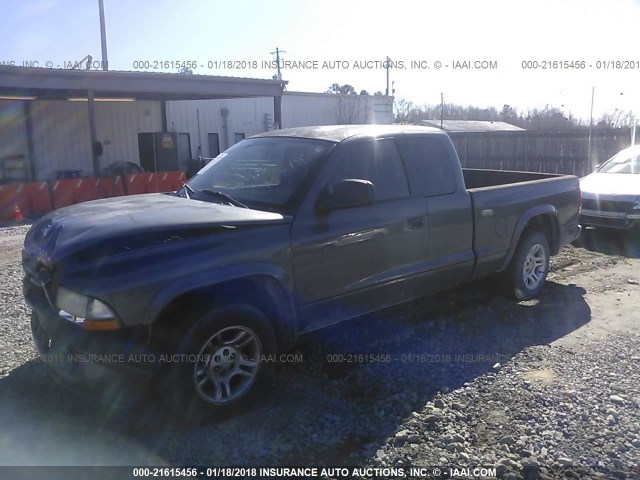 1B7GL32XX2S661303 - 2002 DODGE DAKOTA SPORT/RT GRAY photo 2