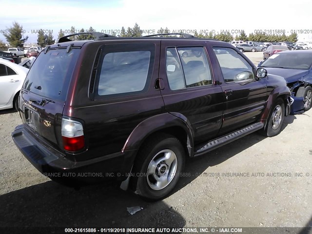 JNRAR05Y5VW004865 - 1997 INFINITI QX4 BURGUNDY photo 4