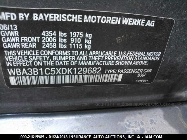 WBA3B1C5XDK129682 - 2013 BMW 320 I BLACK photo 9