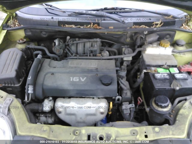 KL1TD62675B404146 - 2005 CHEVROLET AVEO LS GREEN photo 10