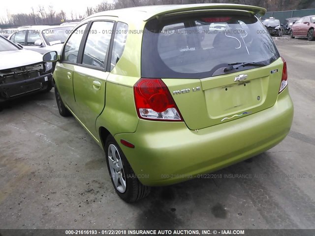 KL1TD62675B404146 - 2005 CHEVROLET AVEO LS GREEN photo 3