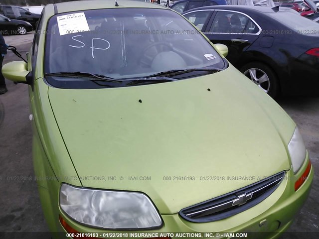 KL1TD62675B404146 - 2005 CHEVROLET AVEO LS GREEN photo 6