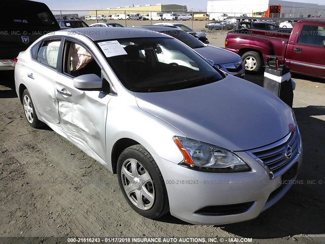 3N1AB7AP7FL664359 - 2015 NISSAN SENTRA S/SV/SR/SL SILVER photo 1