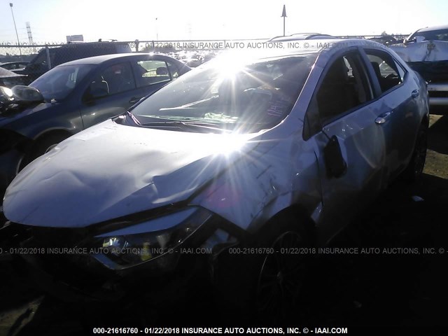 5YFBURHE2FP353288 - 2015 TOYOTA COROLLA L/LE/LE PLS/PRM/S/S PLS SILVER photo 2