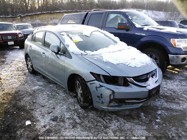 19XFB4F22DE003628 - 2013 HONDA CIVIC HYBRID Light Blue photo 1