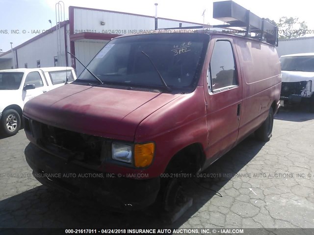 1FTNE24L64HB35482 - 2004 FORD ECONOLINE E250 VAN RED photo 2