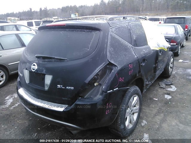 JN8AZ08W47W611972 - 2007 NISSAN MURANO SL/SE/S BLACK photo 4