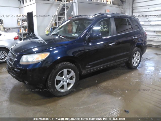 5NMSH73E57H001916 - 2007 HYUNDAI SANTA FE SE/LIMITED BLUE photo 2