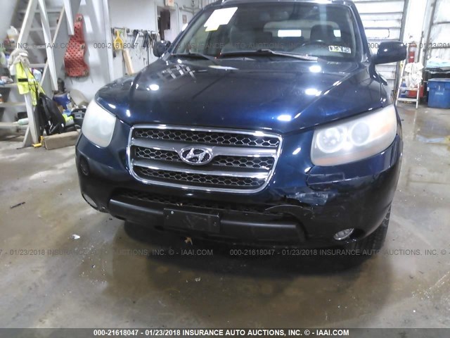 5NMSH73E57H001916 - 2007 HYUNDAI SANTA FE SE/LIMITED BLUE photo 6