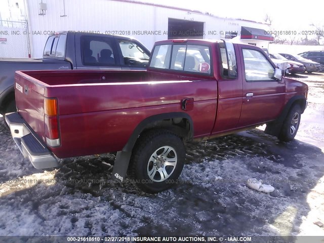 1N6SD16Y3TC337911 - 1996 NISSAN TRUCK KING CAB SE/KING CAB XE RED photo 4