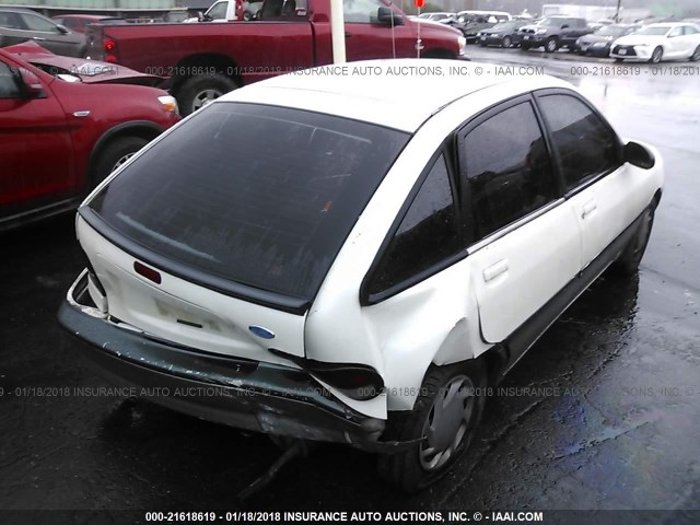 KNJLT06HXS6119625 - 1995 FORD ASPIRE WHITE photo 4