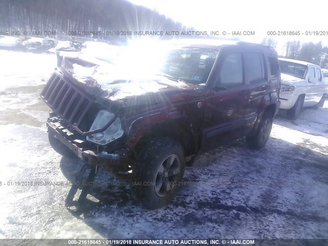 1J8GN28KX8W133366 - 2008 JEEP LIBERTY SPORT 栗色 照片 2