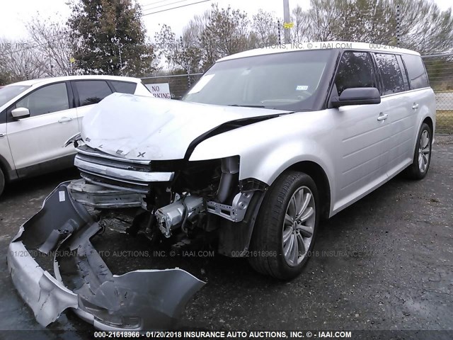 2FMGK5C80DBD27375 - 2013 FORD FLEX SEL SILVER photo 2