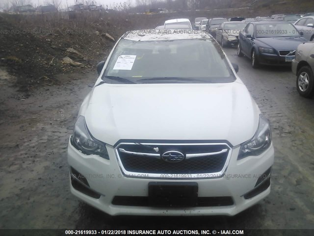 JF1GJAA67GG008785 - 2016 SUBARU IMPREZA WHITE photo 6