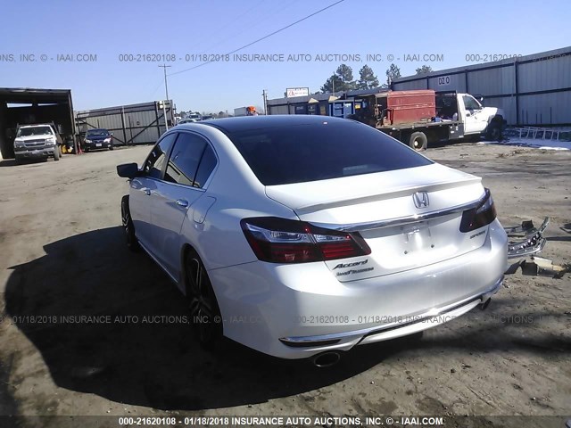 1HGCR2F58GA175460 - 2016 HONDA ACCORD SPORT WHITE photo 3