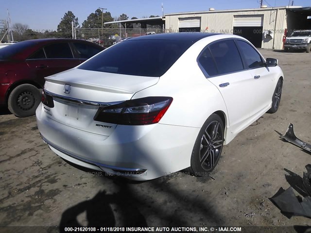 1HGCR2F58GA175460 - 2016 HONDA ACCORD SPORT WHITE photo 4