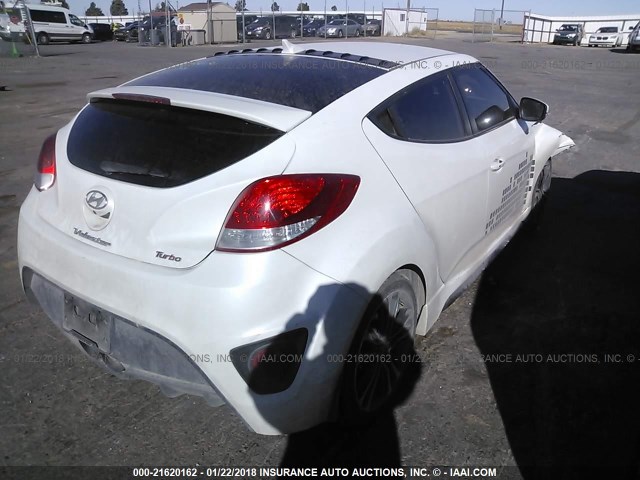 KMHTC6AE8GU270576 - 2016 HYUNDAI VELOSTER TURBO WHITE photo 4