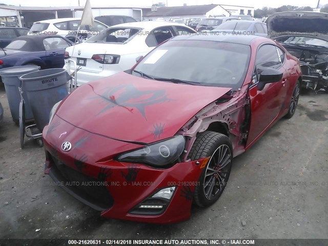 JF1ZNAA18D1731576 - 2013 TOYOTA SCION FR-S RED photo 2
