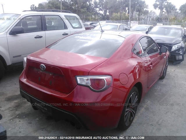 JF1ZNAA18D1731576 - 2013 TOYOTA SCION FR-S RED photo 4