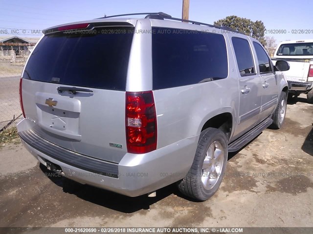 1GNUKJE30AR104190 - 2010 CHEVROLET SUBURBAN K1500 LT SILVER photo 4