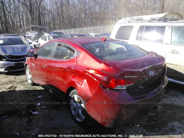 KMHDH4AE9BU139336 - 2011 HYUNDAI ELANTRA GLS/LIMITED MAROON photo 3