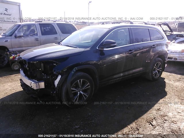 5TDJKRFH8GS322148 - 2016 TOYOTA HIGHLANDER XLE შავი ფოტო 2