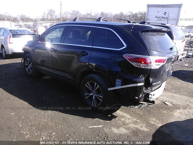 5TDJKRFH8GS322148 - 2016 TOYOTA HIGHLANDER XLE BLACK photo 3