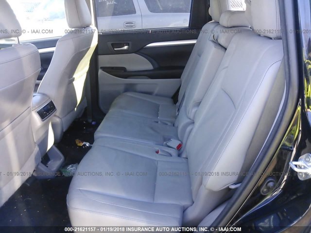 5TDJKRFH8GS322148 - 2016 TOYOTA HIGHLANDER XLE შავი ფოტო 8