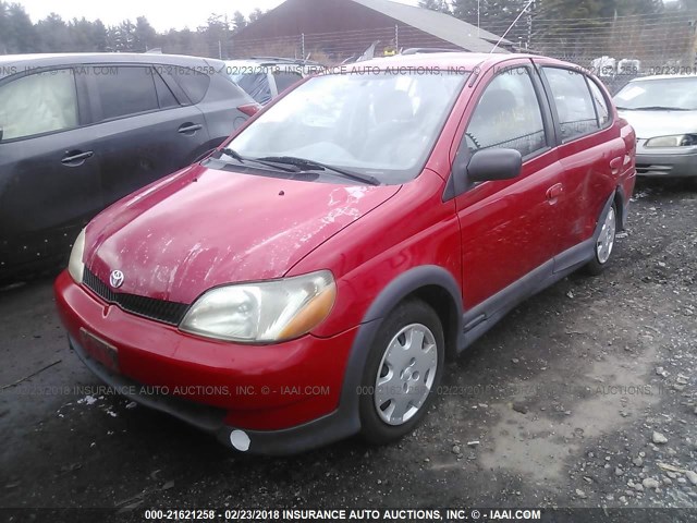 JTDBT1239Y0062196 - 2000 TOYOTA ECHO RED photo 2