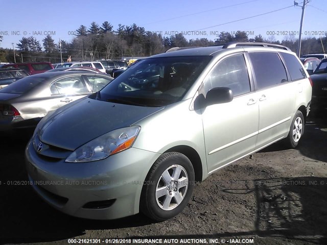 5TDZK23C08S170306 - 2008 TOYOTA SIENNA CE/LE GREEN photo 2