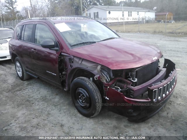 1C4NJCBAXFD436821 - 2015 JEEP COMPASS SPORT RED photo 1