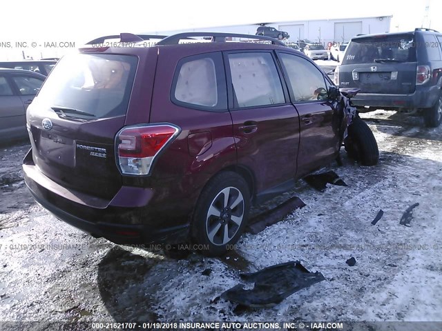 JF2SJABC8HH449010 - 2017 SUBARU FORESTER 2.5I RED photo 4