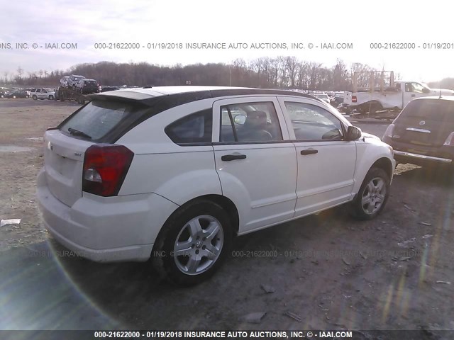 1B3HB48B58D656369 - 2008 DODGE CALIBER SXT WHITE photo 4