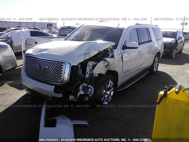 1GKS2JKJ6FR161458 - 2015 GMC YUKON XL DENALI WHITE photo 2