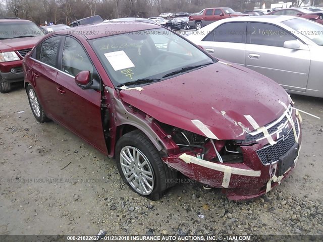 1G1PJ5SB7D7282361 - 2013 CHEVROLET CRUZE ECO RED photo 1