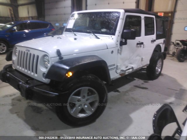 1C4HJWDG4HL699959 - 2017 JEEP WRANGLER UNLIMITE SPORT WHITE photo 2